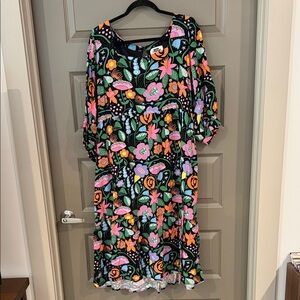 Colorful Floral Midi Dress